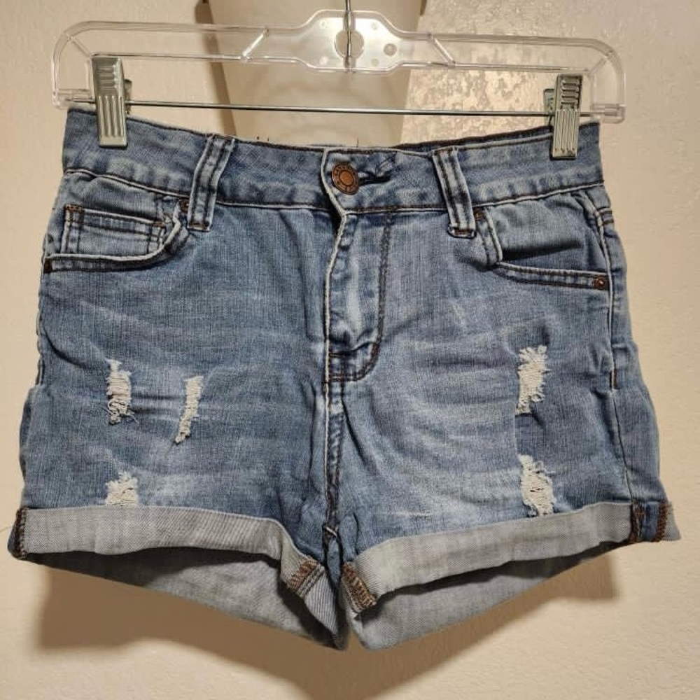 Denim Distressed Shorts - Blue Savy - Size 5/27